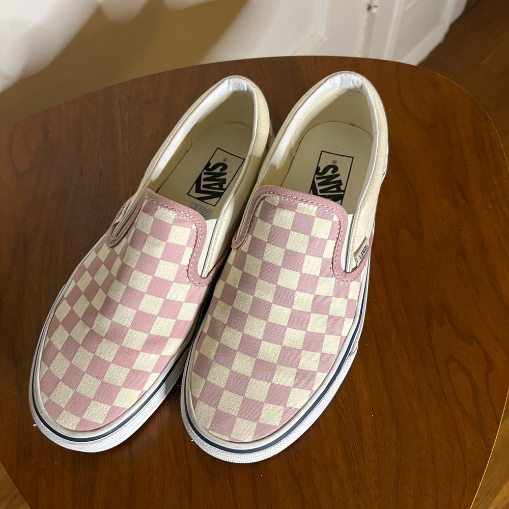 Pink checkered Vans